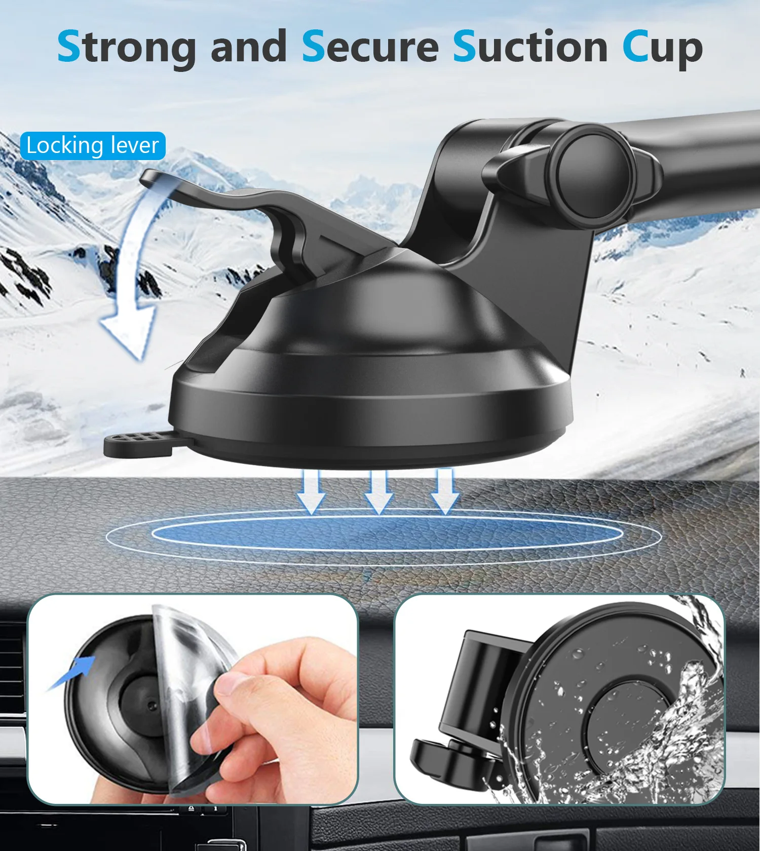 Suction Cup Car Dashboard Mobile Phone Holder Magnetic Car Windshield Cellphone Mount for iPhone 15 Magsafe Xiaomi GPS Brackets
