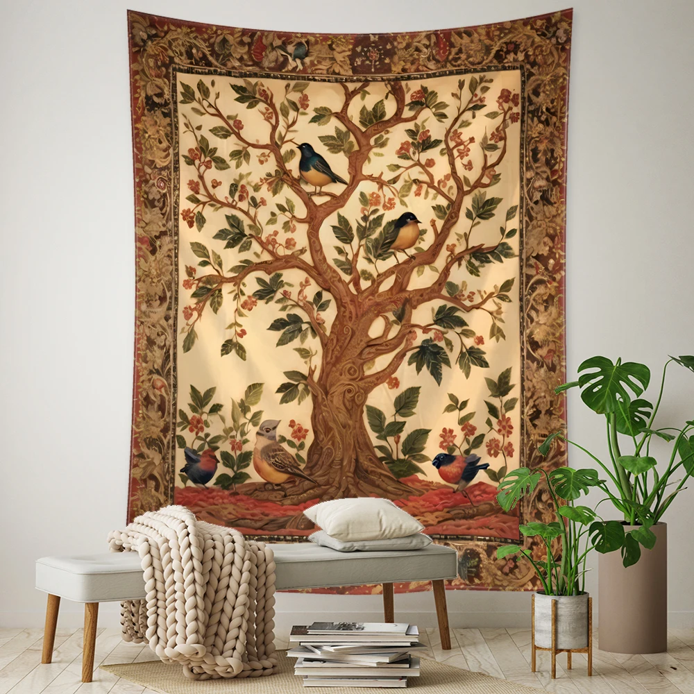 Tapestry Clearance Large Wall Tapestry Flying Bird Tree of Life Tapestry Wall Hanging Bohemian Abstract Mysterious Witchcraft