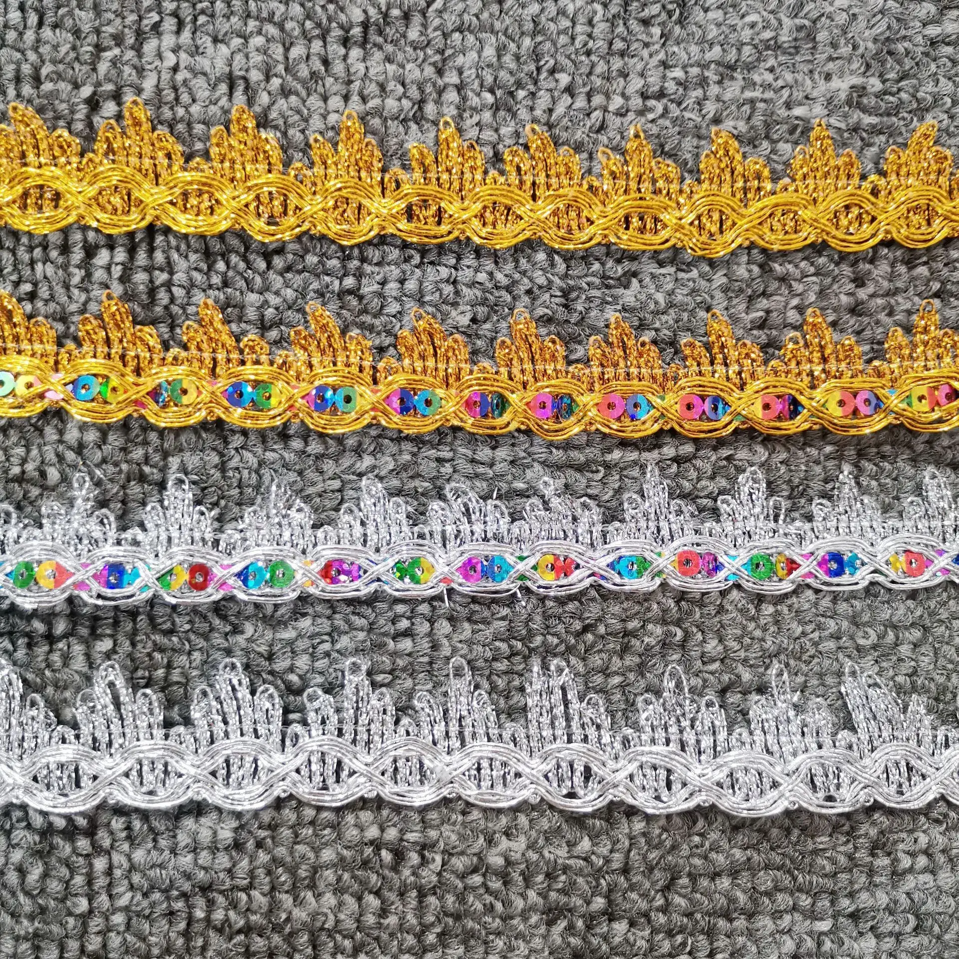 5Yards 23mm Gold Silver Lace Ribbon Trims DIY Patchwork Handmade Wedding Craft Clothing Hometexile Sewing Accessories Supplier