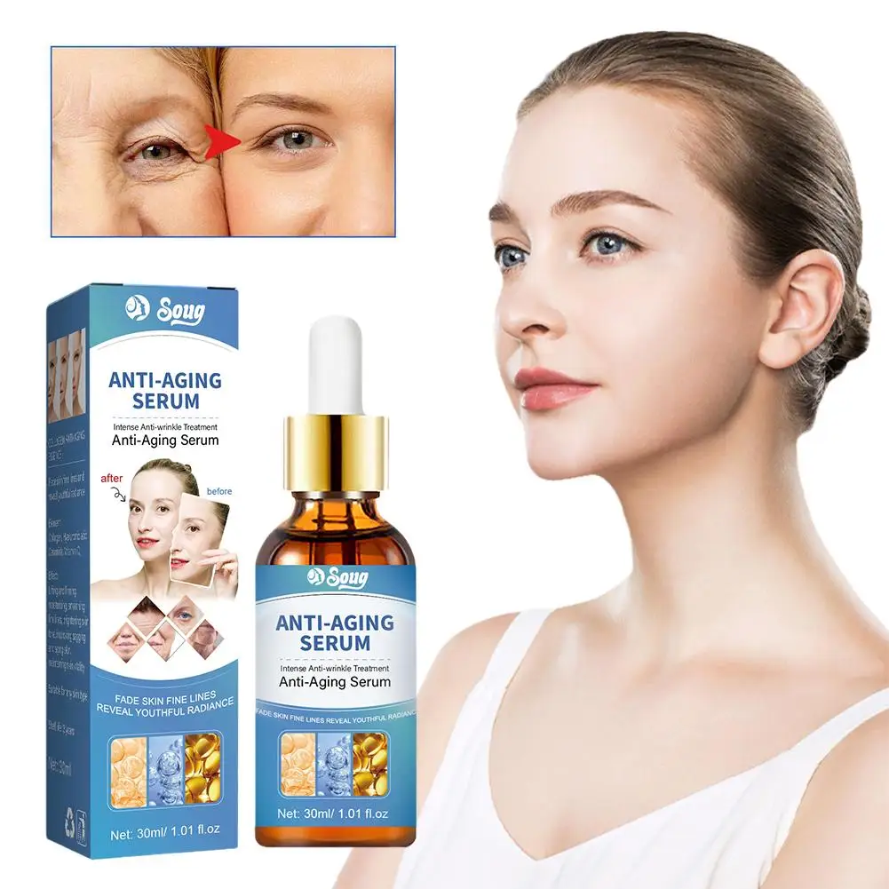 Anti Envelhecimento Soro De Essência Facial De Colágeno, Remover Rugas, Levantamento, Clareamento, Pele, Desvanecer-se Linhas Finas, Hidratante, Refirmante