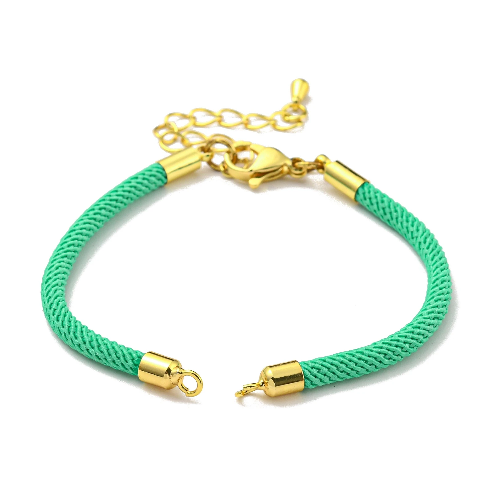 20pcs Adjustable Nylon Cords Bracelet with Brass Findings 304 Stainless Steel Lobster Claw Clasps Fit for Connector Charms