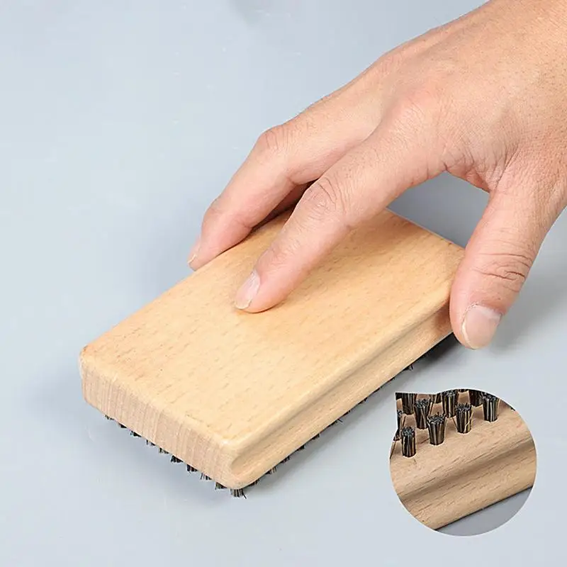 1PC Wooden Handle Brass/ Nylon/ Horsehair Ski Waxing Brush Snowboard Wax Scraper Cleaning Sanding Brush Maintenance Tool