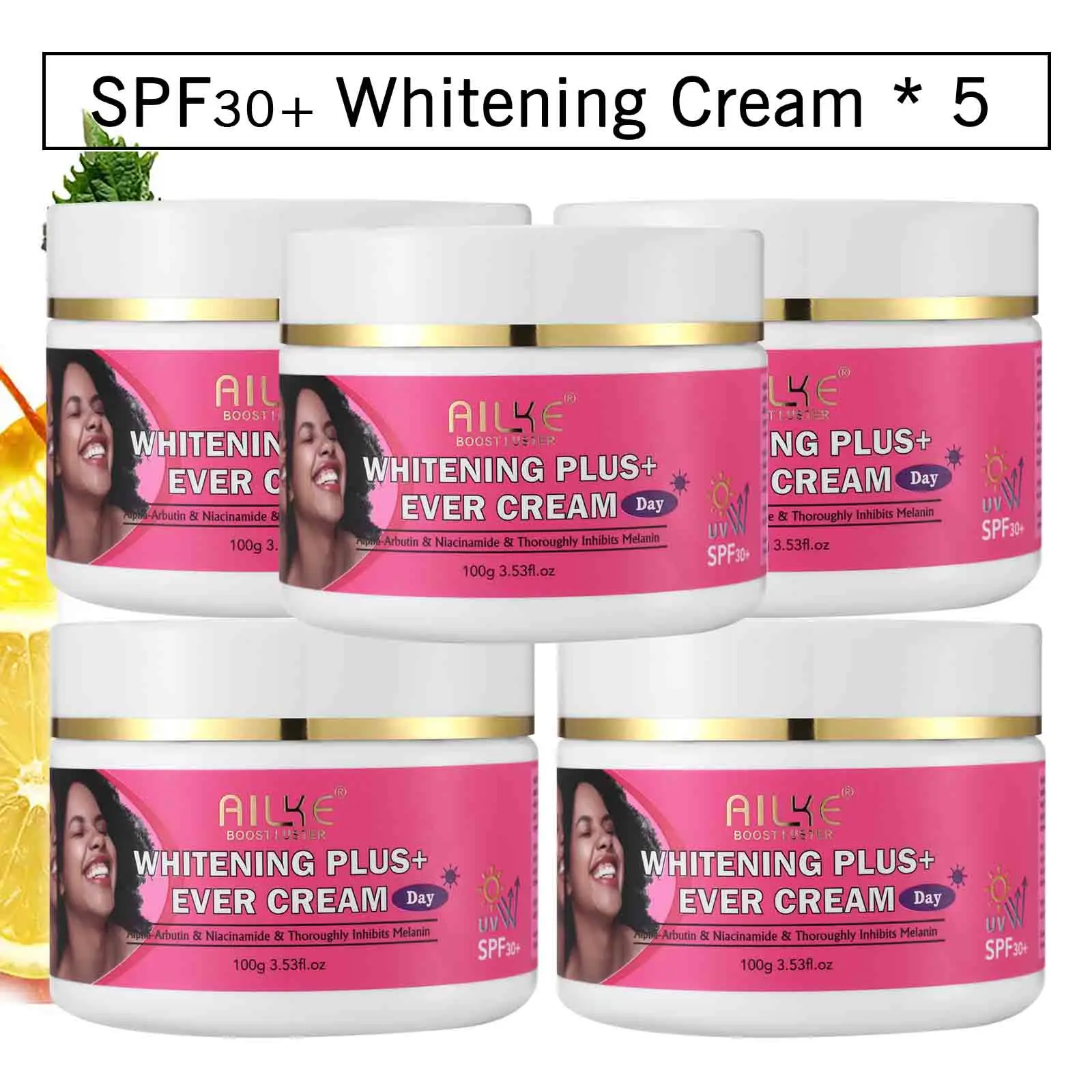 AILKE Natural Whitening Face & Body Cream, Reduce Pigmentation, Resist UV Rays, with Niacinamide, Skin Brightening Day Cream