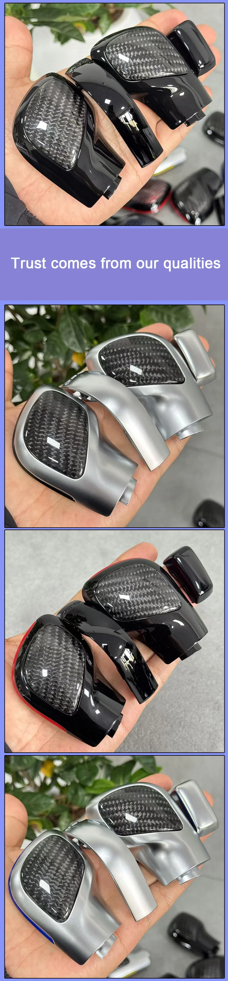 Car Gear Lever Upgrade Carbon Fiber Material Side Cover Suitable for Volkswagen Golf 7 GTI R Tiguan Passat B7 B8