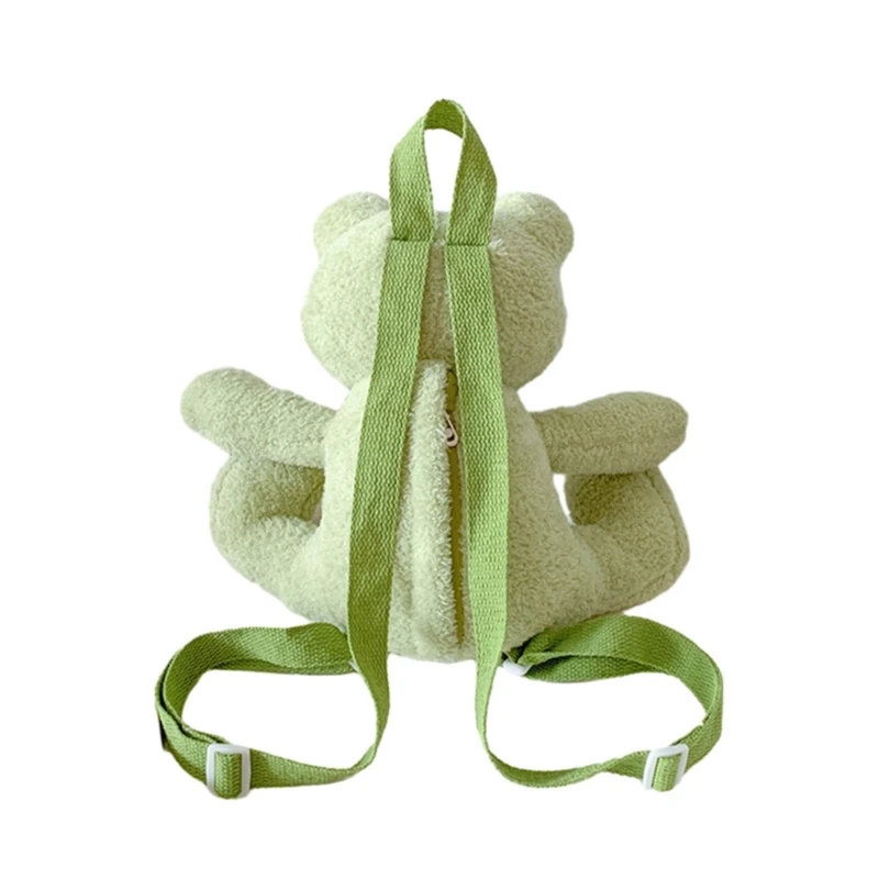 Mini à grenouille mignon en peluche, petit d'école en forme grenouille, sangle réglable, cadeau d'anniversaire