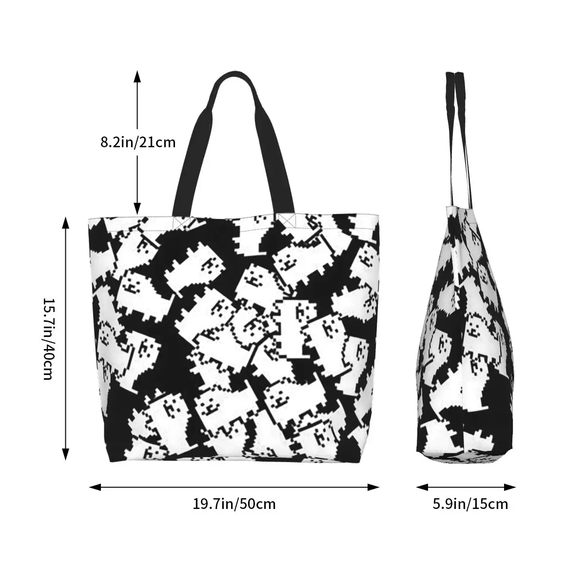 Undertale Annoying Dog Video Game Cute Shopping Tote Bag Canvas Large Capacity Shoulder Bags Shopper Grocery Handbag for Women
