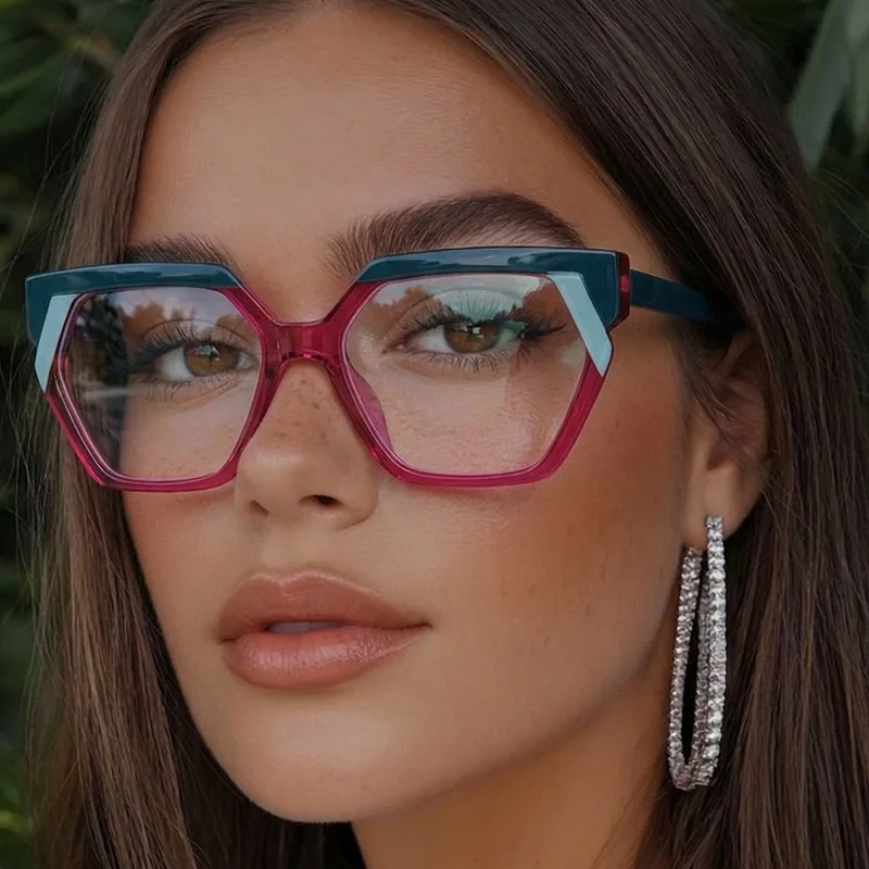 Irregularly exaggerated style fashionable anti-blue-light glasses for European and American ladies decorative eyewear frames
