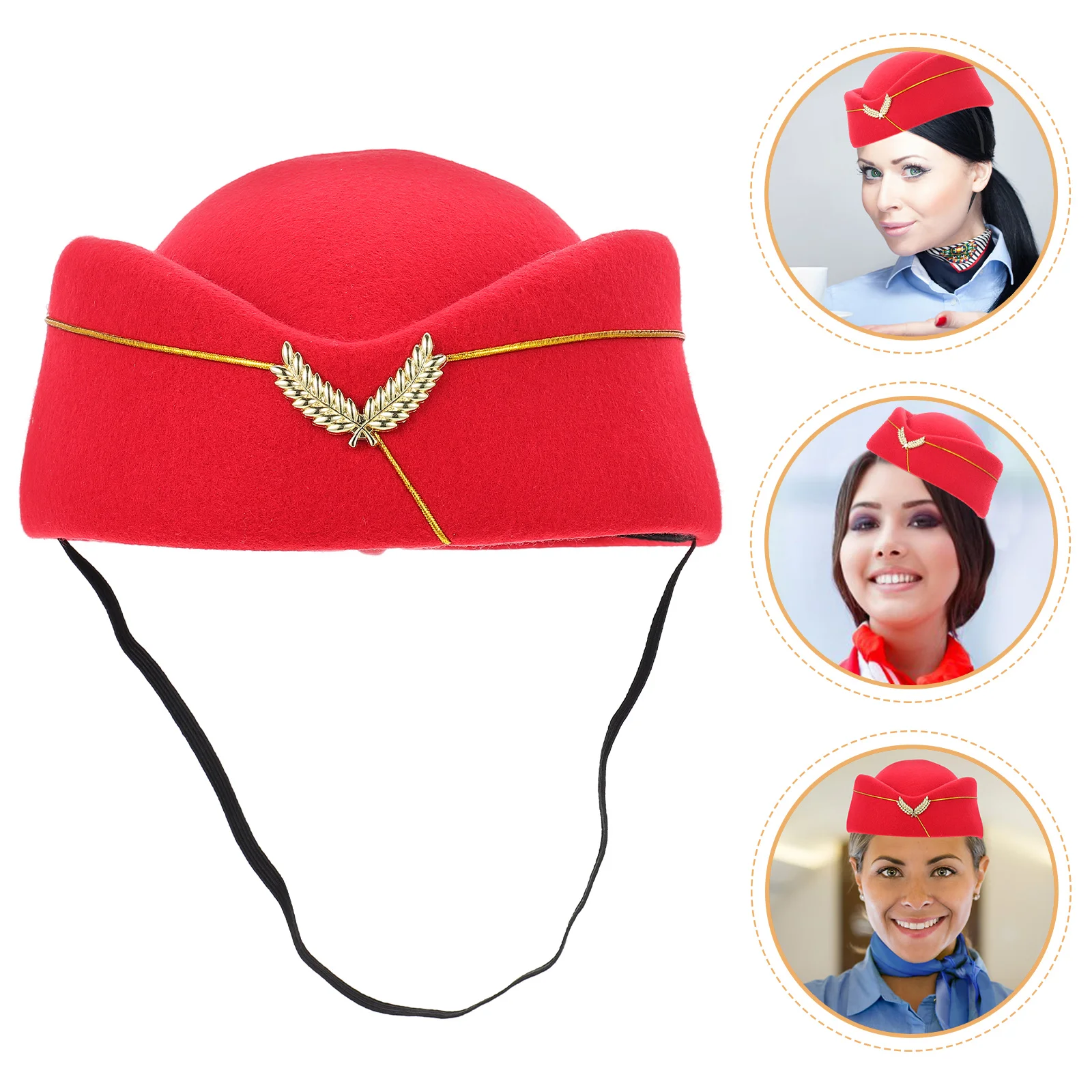 Berets Uniform Stewardess Women's Headgear Felt Flight Hat 2000X1800X750CM Woolen Cosplay Decor Attendant Accessories