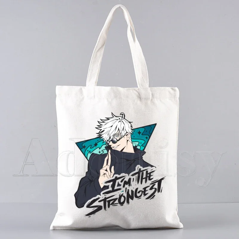 

Jujutsu Kaisen Yuji Itadori Gojo Satoru Shopping Bag Bolsas De Tela Grocery Shopper Shopping Cotton Bag Jute Sacola Reciclaje