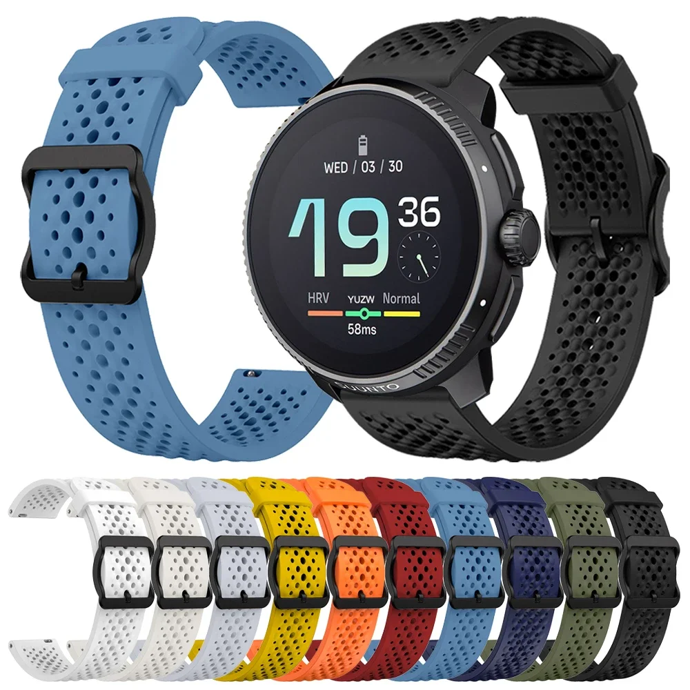 

Мягкий сменный ремешок 22 мм для Suunto, вертикальный спортивный силиконовый браслет для Suunto 9 Peak Pro/Suunto 5, резиновый браслет