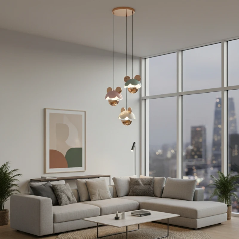 Nordic Modern LED Pendant Light for Kids Room Bedroom Bedside Luxury Creative Hanging Lamp Children's