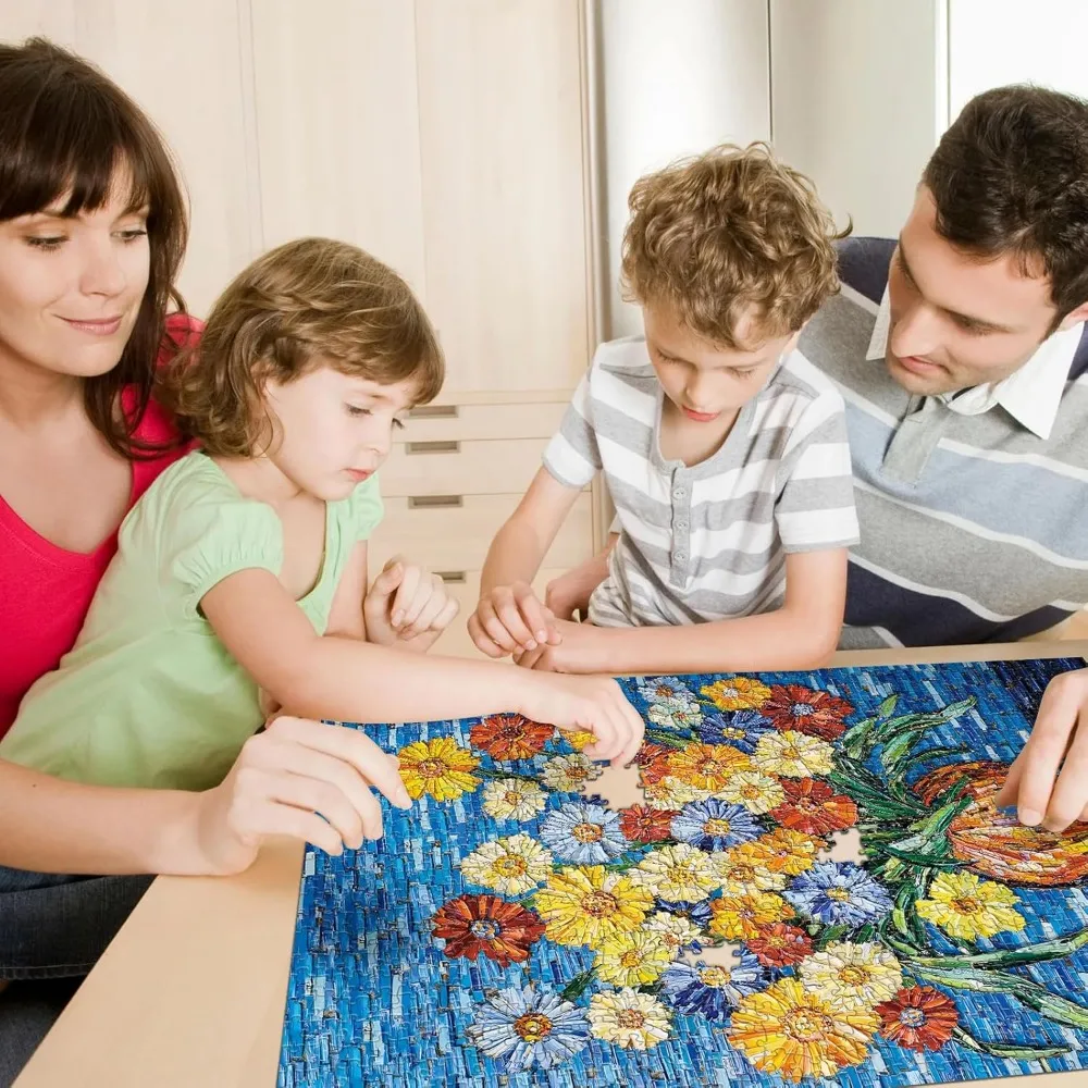 120/300/500/1000 peças margarida flor vitral quebra-cabeça paisagem quebra-cabeça educação brinquedo desafiador jogo noites diversão
