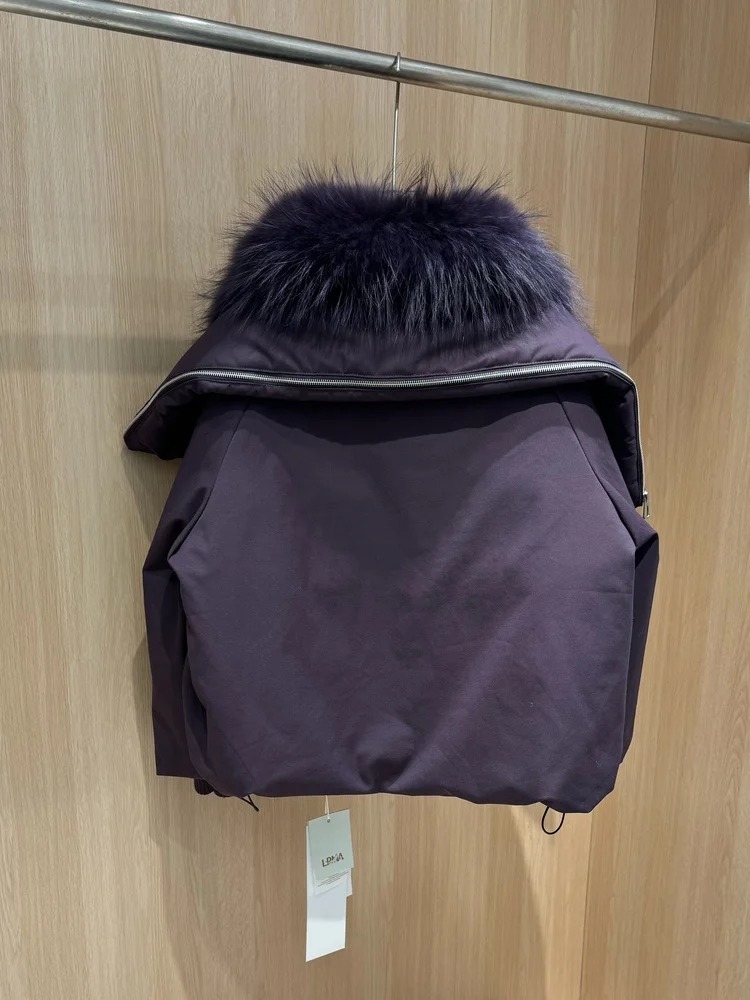  Fur Collar down Jaet Women's ort Loose Thiened Warm Outerwear Faionable Winter Coat l Big Fur Collar