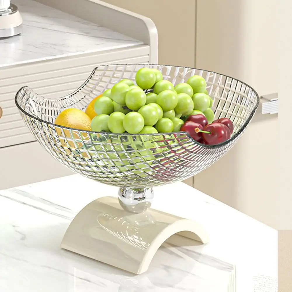 

Candy Color Household Fruit Plate Large Capacity Drain Water Cream Style Snack Plate Multi-function Table High Foot Fruit Basket