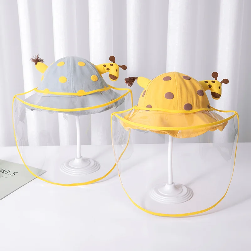 1PCS Giraffe Printed Sun Rainproof Fisherman Hat for Infants&Toddlers 1-4 Years Old with Splash Shield Baby Protective Cap