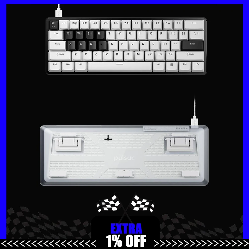 

Pulsar PCMK 3 HE 60 Magnetic Switch Keyboard Wired Mechanical Keyboards 8000Hz RT0.01mm Gaming Keyboard Valorant PC Accessories