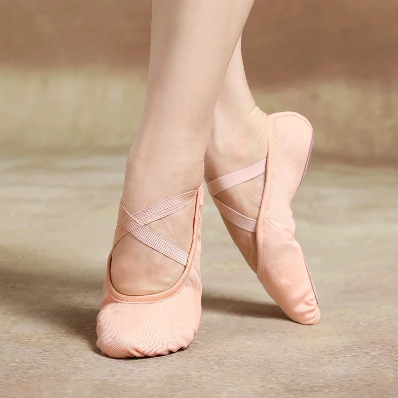 Ballet Dance Shoes for Women Girls Split Soft Sole Stretch Canvas Ballet Slippers Elastic Fabric Professional Ballet Shoes