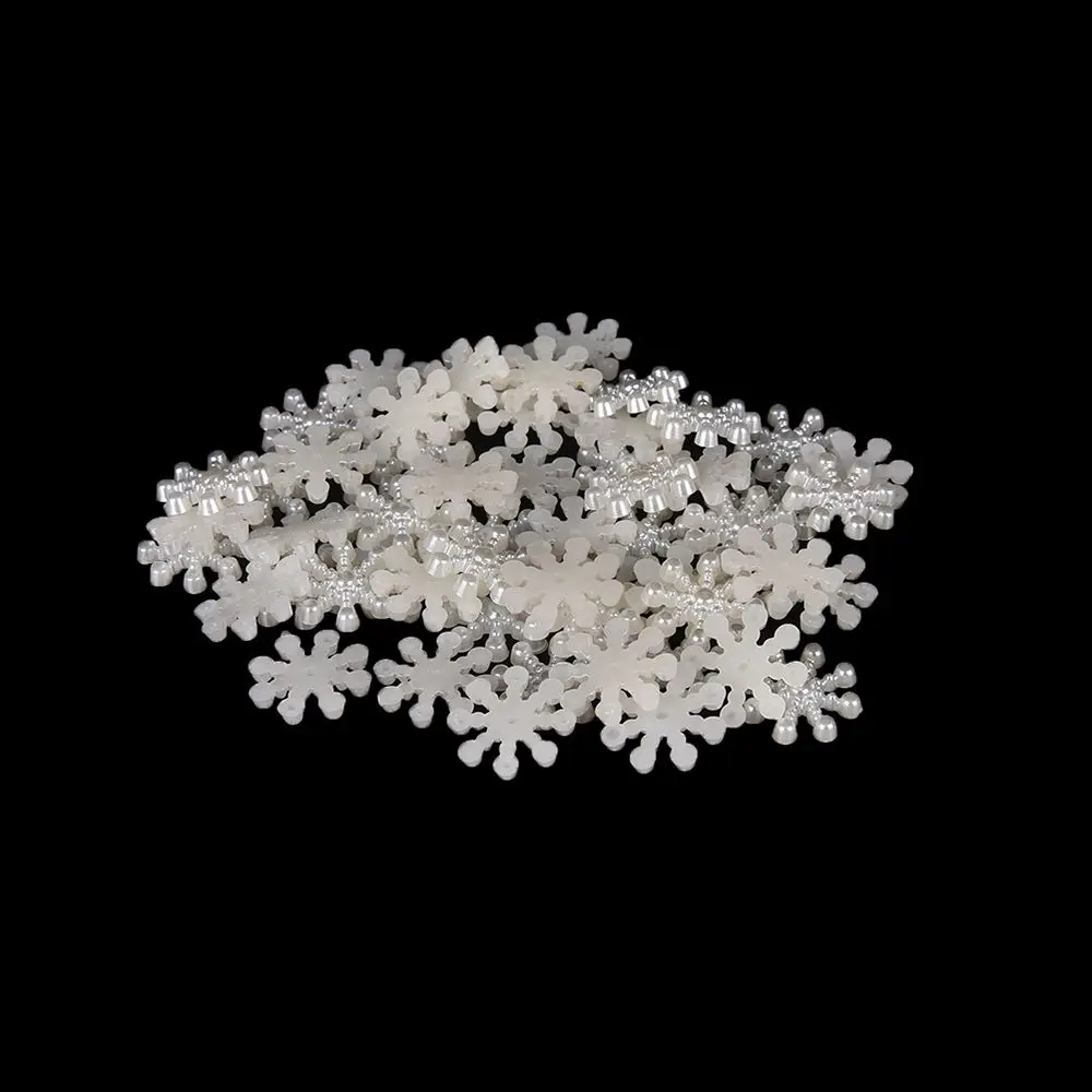 CraftWhite Cardmaking Wedding Decoration Decor DIY Snowflake Flatback Pearl Embellishment Christmas