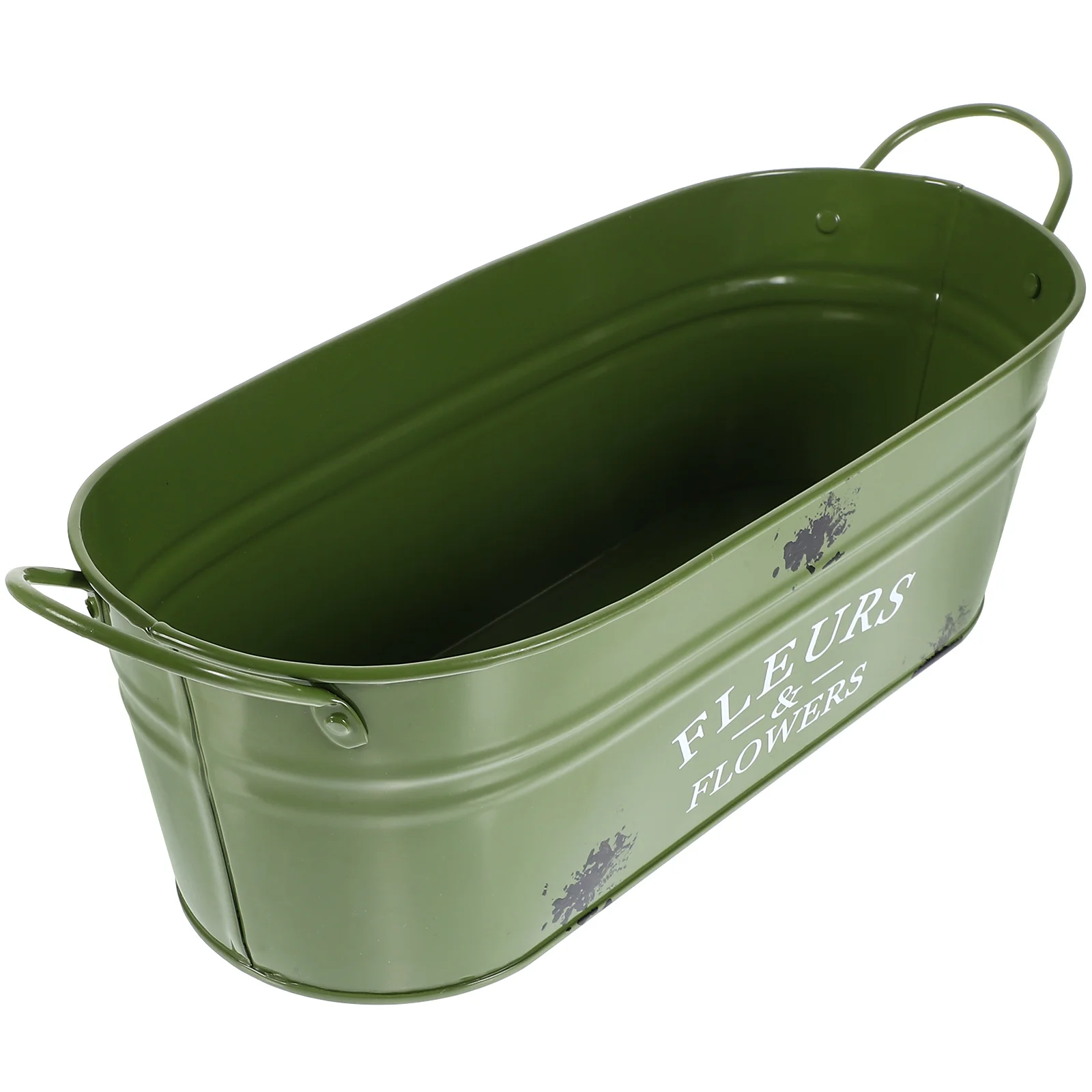 Galvanized Raised Garden Bed Vintage Planter Pot Flowerpot Pots Iron Multifunction Tin Buckets Retro Office