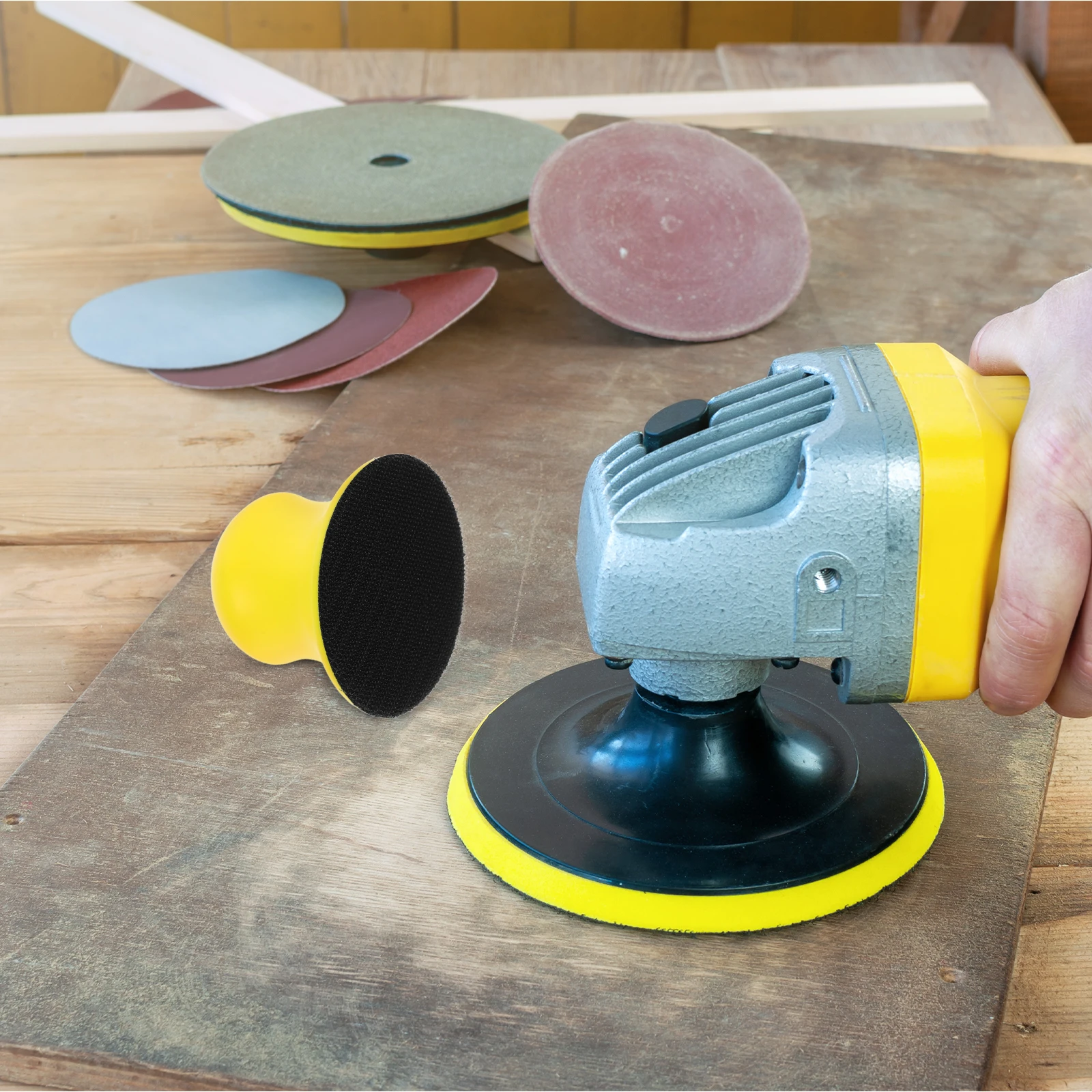 

3 Inch 75Mm Pu Sanding Disc Polishing Pad Hand Grinding Block Comfortable Grip Light Weight Wood Polishing Auto