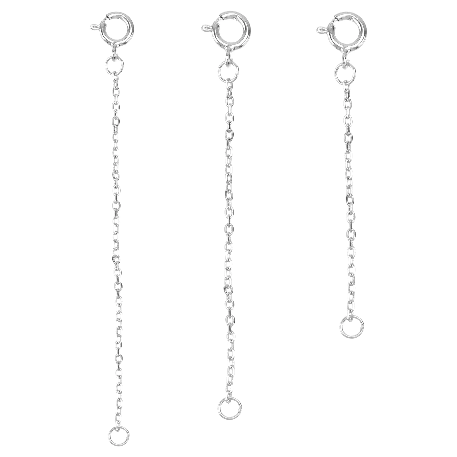 

3pcs 925 Sterling Silver Chain Accessories for Necklace Bracelet DIY Extended Chain Fashionable Jewelry Making
