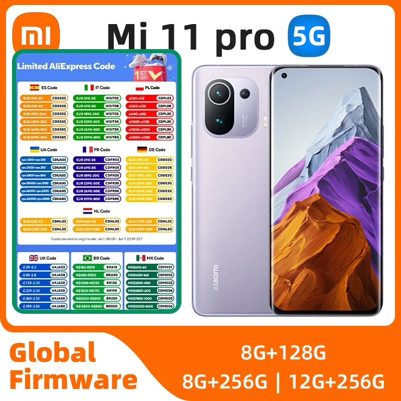 Xiaomi Mi 11pro 5G Unlocked 6.81inch 3200x1440 Screen 50MP camera 5000 Battery Good condition used phone