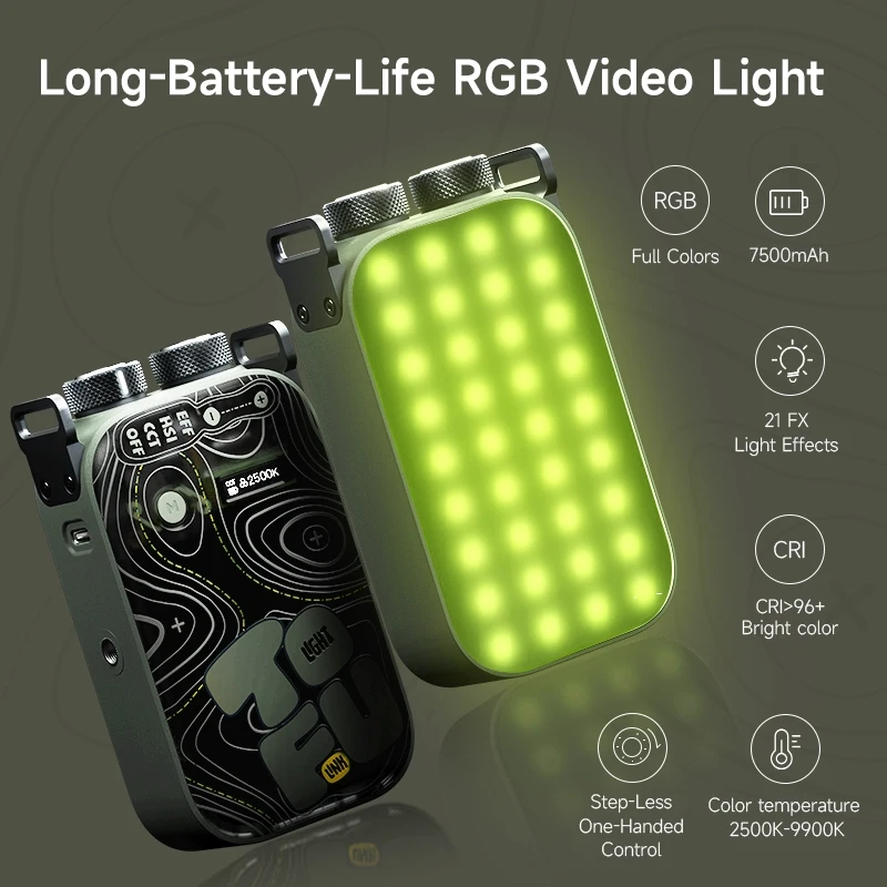 PHOTOOLEX 12W 2500-9900k RGB LED Camera Light   With Magnetic Fill 21 Kinds of Light Effects 36000 Full Color For Creative Vlog