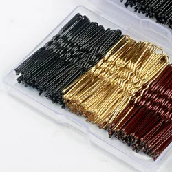 50Pcs Women Hair Waved U-Shaped Bobby Pin Barrette Salon Grip Clip Bridal Hairpins Black Metal Hair Accessories For Bun 5/6/7 cm