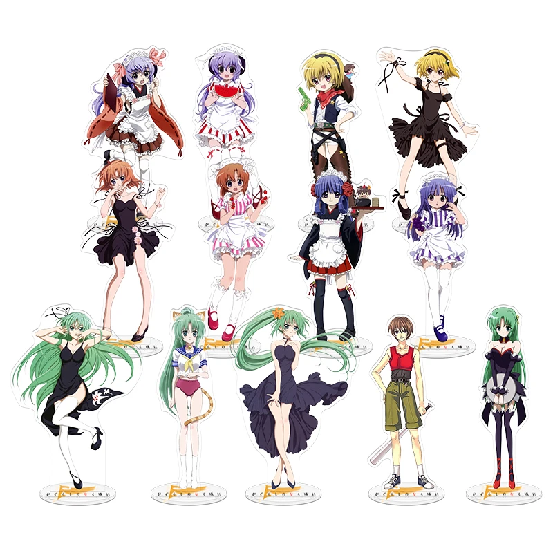 Higurashi cuando lloran Hou Anime soporte acrílico modelo muñeca Ryugu Reina Sonozaki Mion Cosplay figura juguete decoración de escritorio 15cm regalos