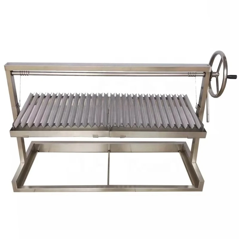 Parrilla Argentina de Acero Inoxidable Integrada Tipo Gaucho Asado para Exteriores Santa María 91CM