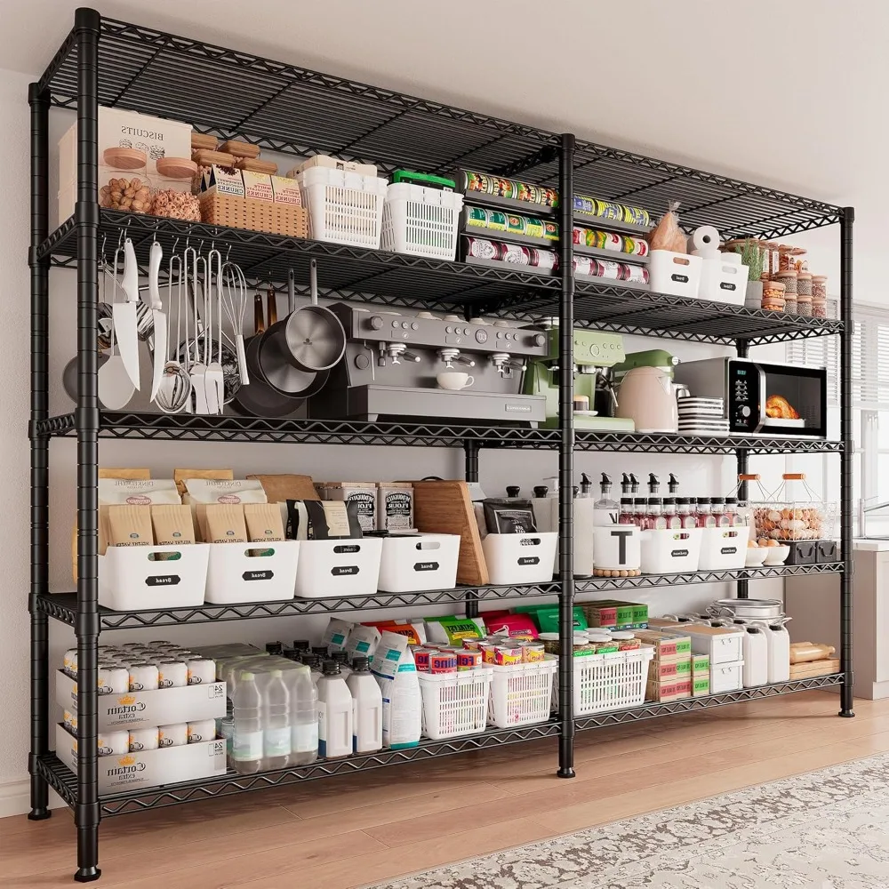 Storage Shelves 1600LBS Wire Shelving Unit 5 Tier Metal Shelving for Storage Rack Shelves Kitchen Shelving, 69