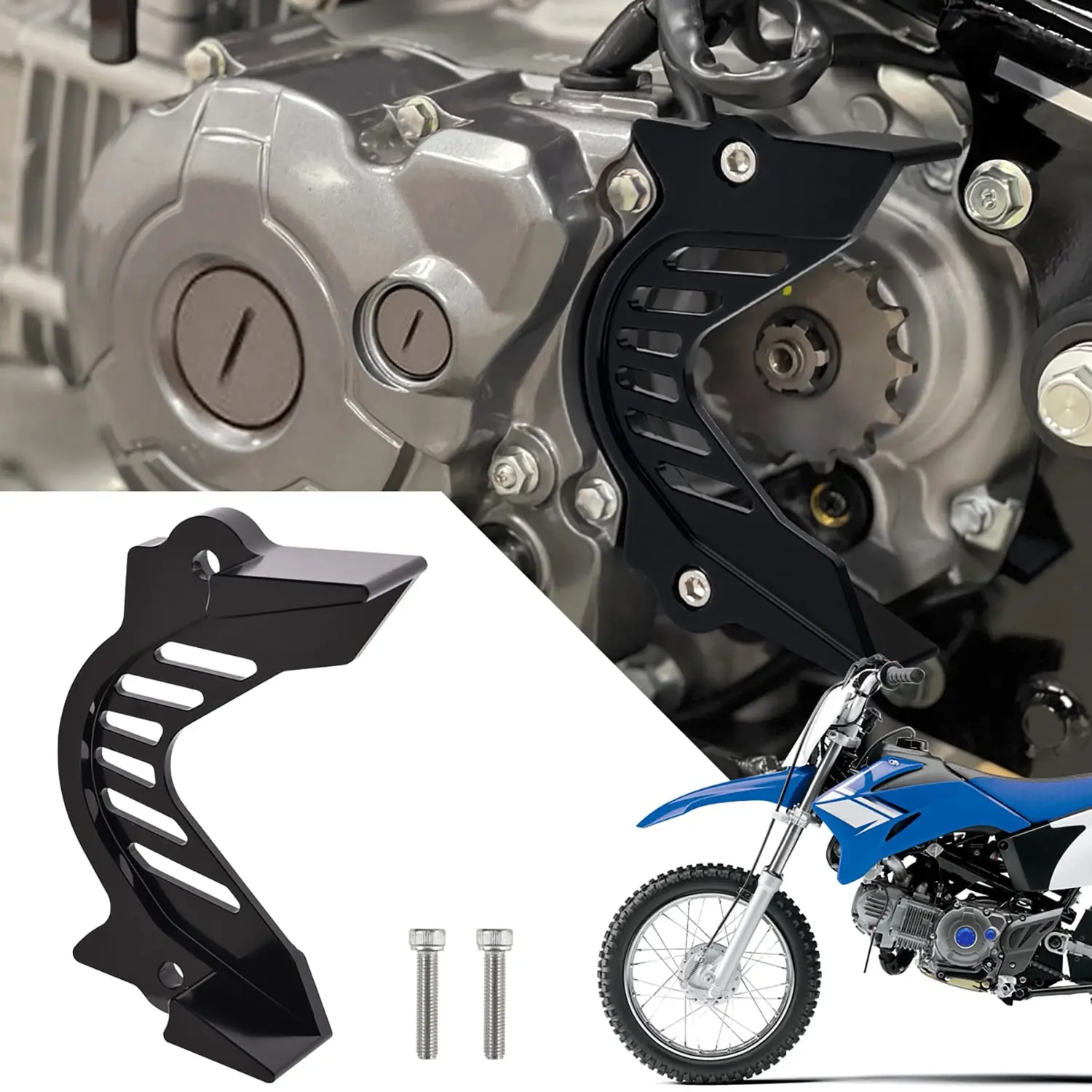 Motorcycle Sprocket Cover Chain Protector Guard Aluminum Protection Blue Black For YAMAHA TTR110 All Years