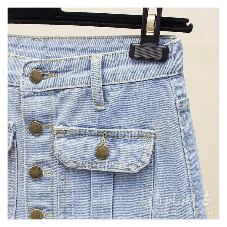 2026 Women Spring Autumn New Front Split Denim Sheath Skirts Female Single-Breasted Midi Skirts Ladies High Waist Pencil Skirts