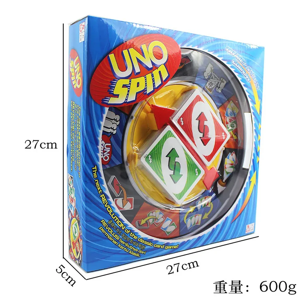 UNO Games SPIN Card Board Game Family Funny Entertainment Poker Playing Cards Toys for Children Birthday Halloween Gifts