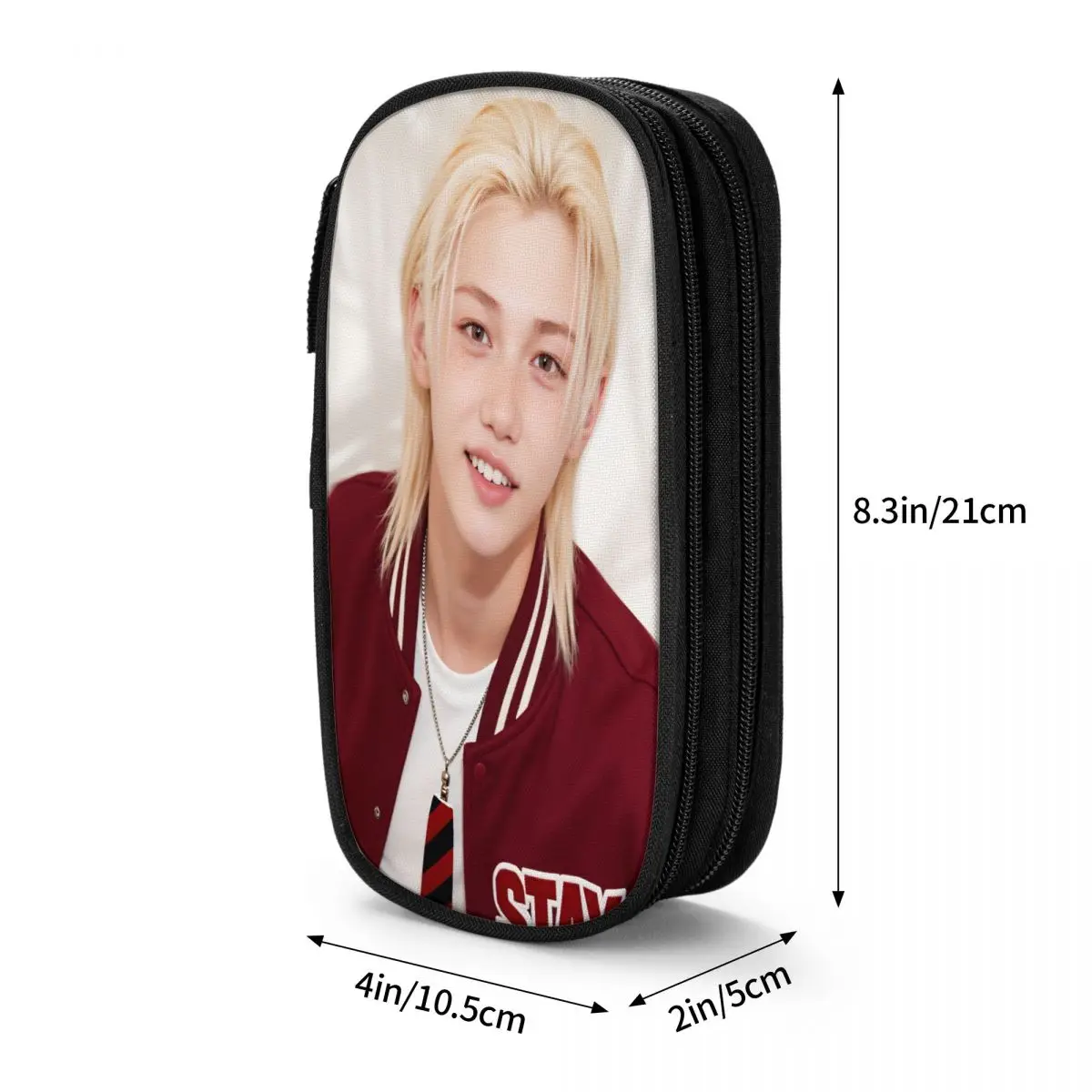 Kpop Singer Pencil Case S-Stray Felix School Pencil Cases Canvas Boy Girl Retro Big Pencil Box School Supplies