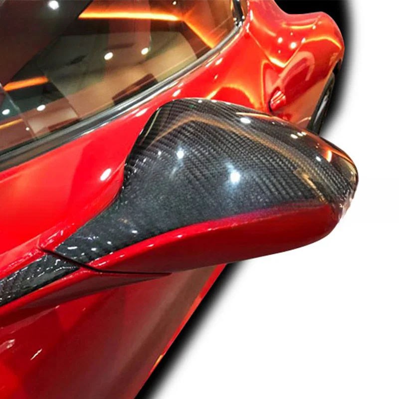 

High Glossy Carbon Fiber Add On Car Outside Rearview Mirror Cover For Ferrari 458