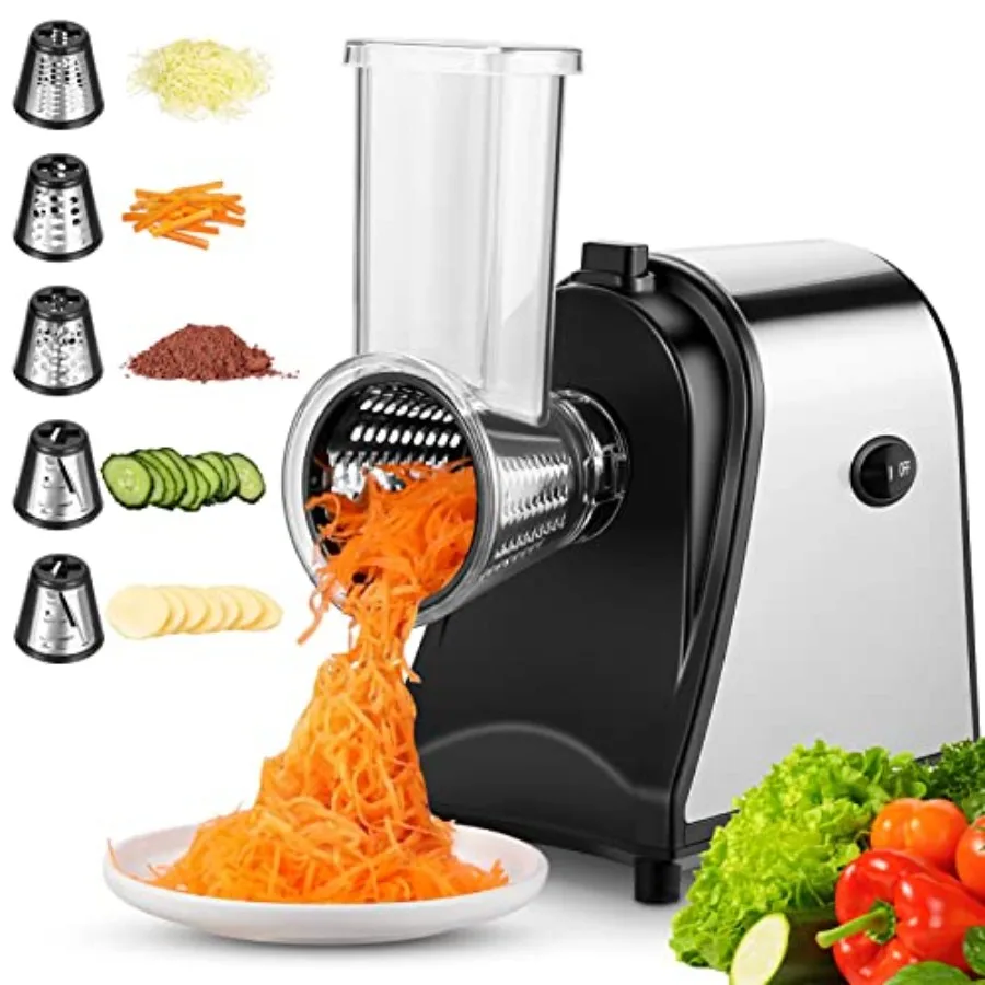 

Eectric Cheese Grater 5-in-1 Professiona Cheese Grater Eectric Vegetabe Sicer Eectric Sicer Shredder for Veggies Carrots Carrot