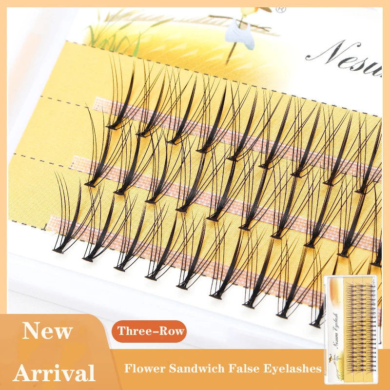 Grafting World Middle Thick Individual Eyelash Extension Soft  Fairy Sandwich Blossom Natural Slender False Eyelash