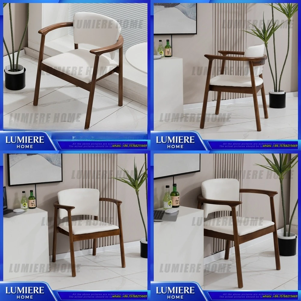 

Обеденный стул из цельного дерева в скандинавском стиле с мягкой спинкой и подлокотниками. Удобное сиденье для домашнего кафе-бистро. Минималистичный дизайн.