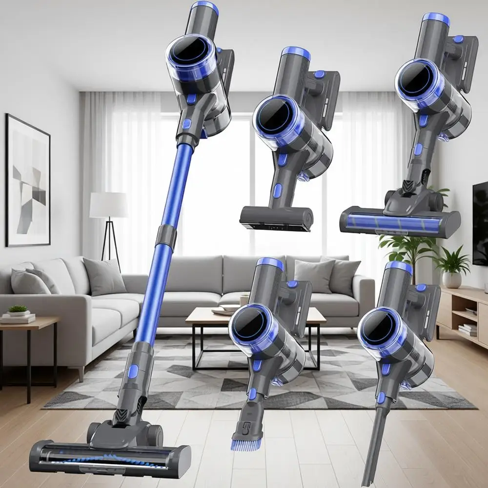 

Легкий беспроводной пылесос 10-в-1, мощность всасывания 33 кПа, время работы 45 минут, для твердых полов, ковров, шерсти животных