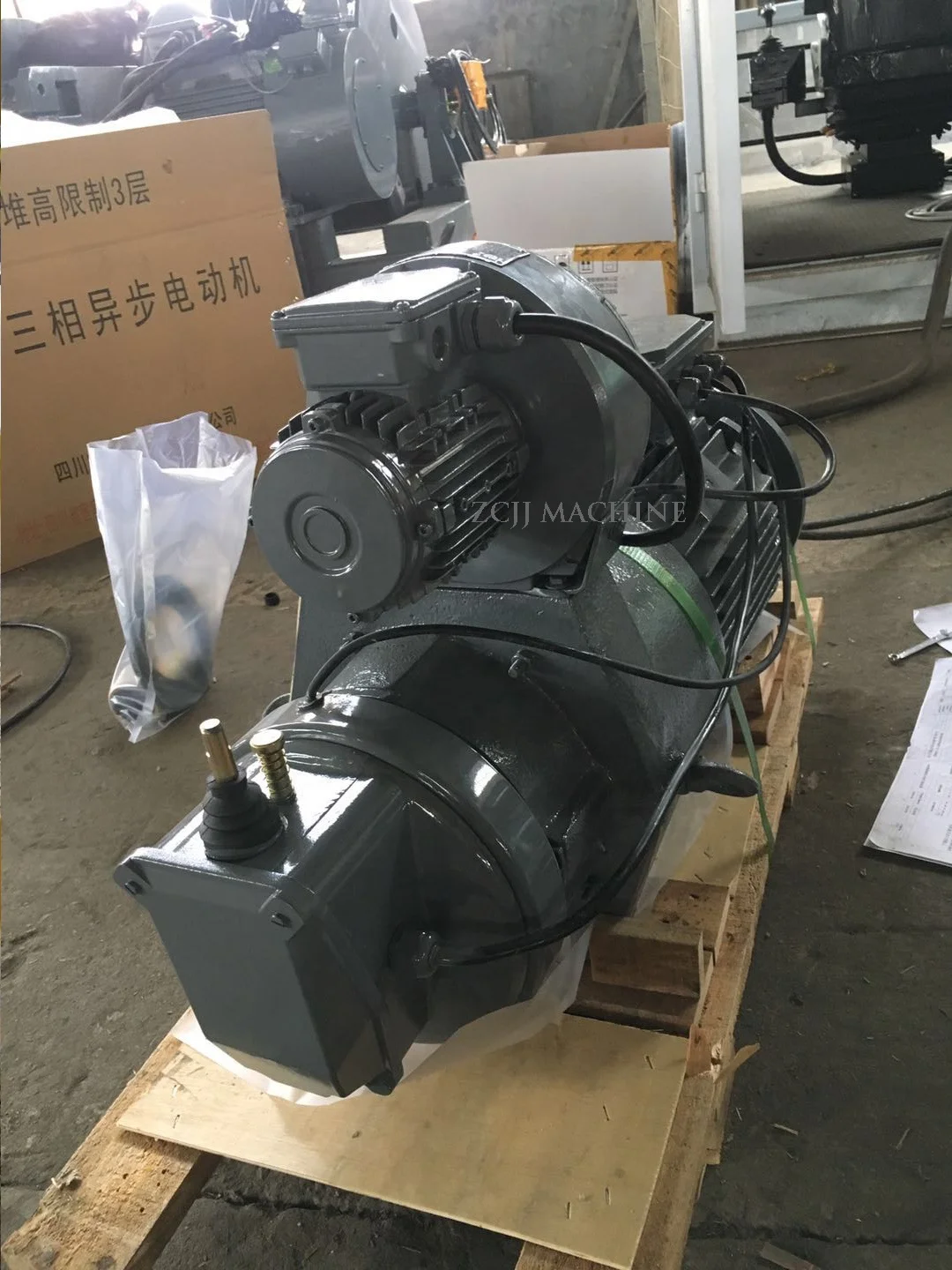 Brake system for tower crane slewing motor magnetic brake assembly
