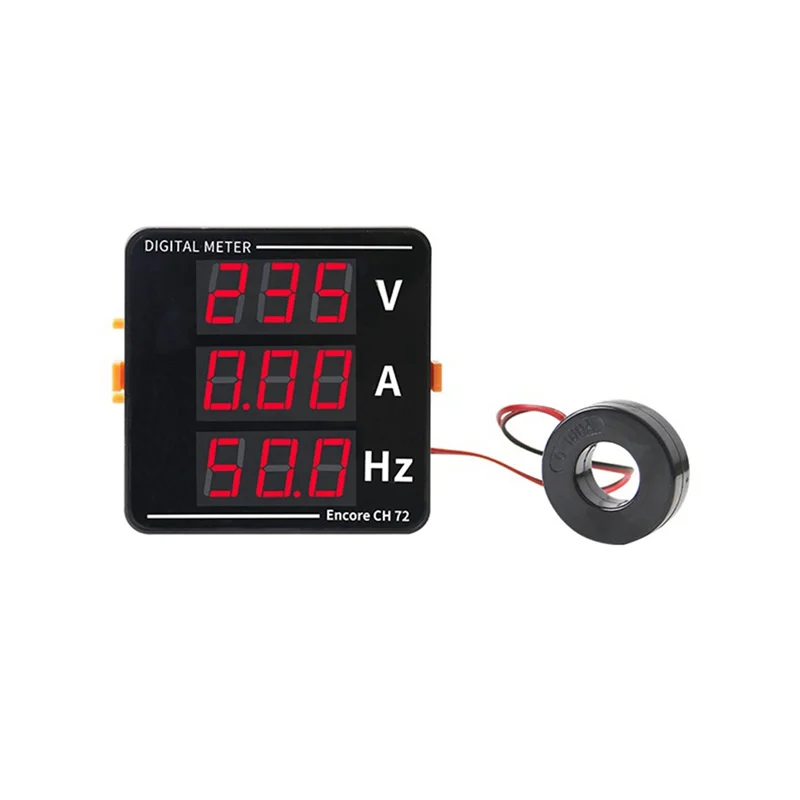 Amperímetro de CA, voltímetro con tres pantallas, medidor de frecuencia de voltaje de corriente, AC50-500V, 10-99,9Hz