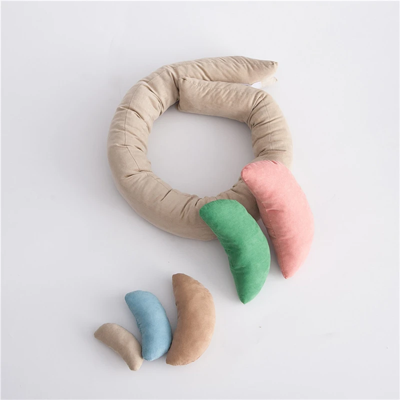 6pcs/set Newborn Head Posing Crescent Pillow Photography Prop Pillow Positioner Cushion Basket Filler Photography Props Studio