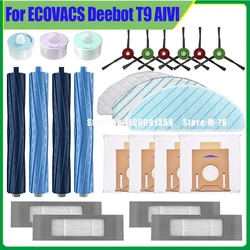 For ECOVACS Deebot T9 AIVI Robot Vacuum Cleaner Main Side Brush Dust Bags Hepa Filter Mop Cloth Capsule Air Freshener Kits Parts