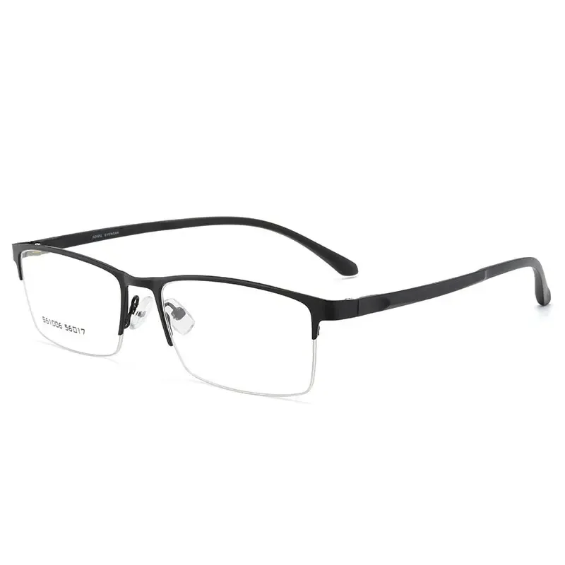 Men's Half Rim Myopia Glasses Alloy Frame Rectangle Spectacles Optical Shortsighted Eyeglasses