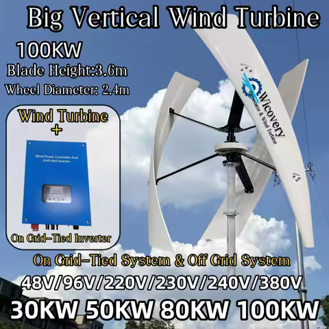 CE 100KW 50KW 48V 220V 380V Free Energy Large Vertical Wind Turbine Permanent Magnet Generator On Grid System For Power Grid