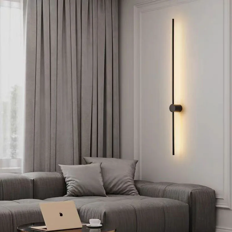 

Minimalism Long Strip LED Wall Lights Rotatable Living Room Bedroom Study Wall Lights Nordic Design Restaurant Coffee Decor lamp