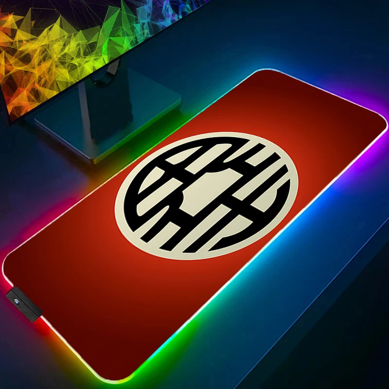 

RGB Mouse Pad dragon Ball Anime Carpe Large PC Gamer Computer LED Anime Mousepad Keyboard Gaming Accessories Backlight Desk Mat