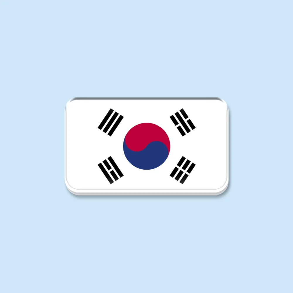 South Korea Flag Acrylic Brooch Korean National Flag Lapel Pin Patriotic Badge Clothing Bag Hat Accessories Gift