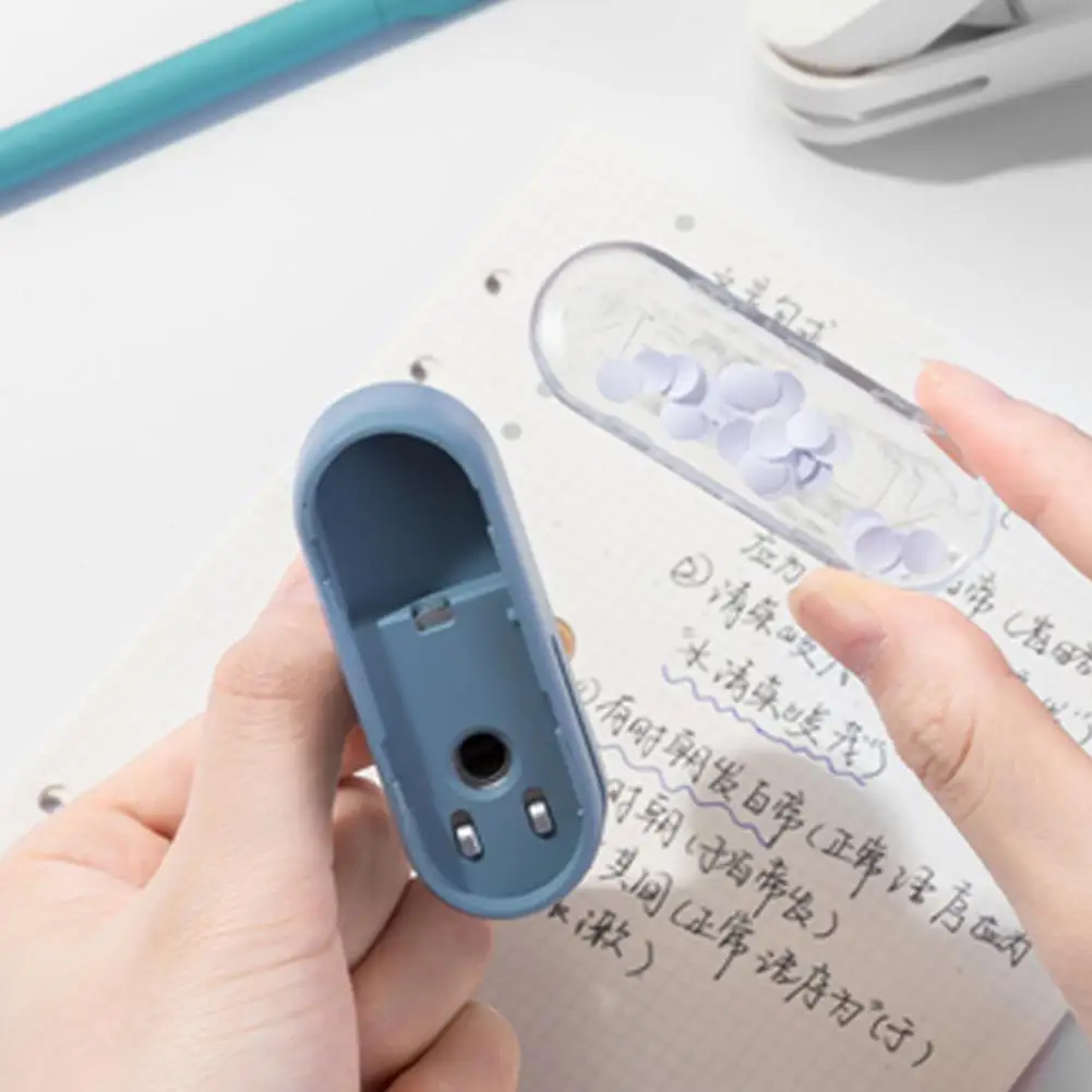 바인더용 미니 수동 구멍 펀처, 휴대용 금속 종이 구멍 펀처, 정확한 단일 구멍 펀처, 학생 사무용품